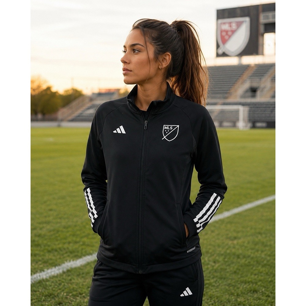 Adidas MLS Tiro 23 Competition Training Jacket Womens M Black Full Zip AEROREADY